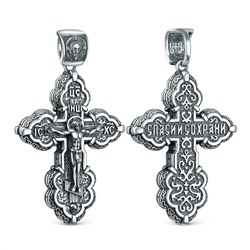 Крест православный из чернёного серебра - 2,8 см ПК-040-3ч
