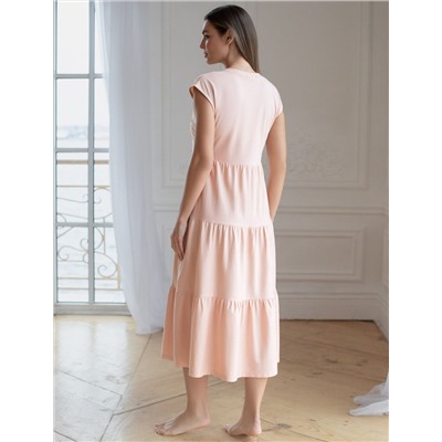 Ярусное платье А силуэта с V вырезом из 100% премиального хлопка