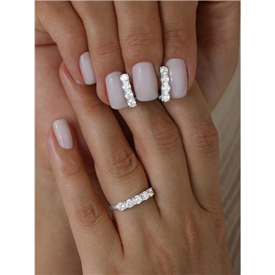 Серьги из серебра с фианитами родированные 925 пробы S2180771010р