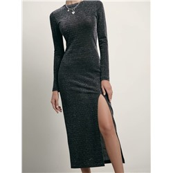 Платья CONTE LPL 1395 Прилегающее мерцающее платье с разрезом