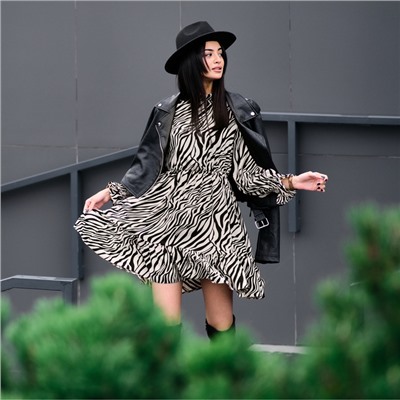 Платье мини женское c крылышками MIST, размер 48, бежевое