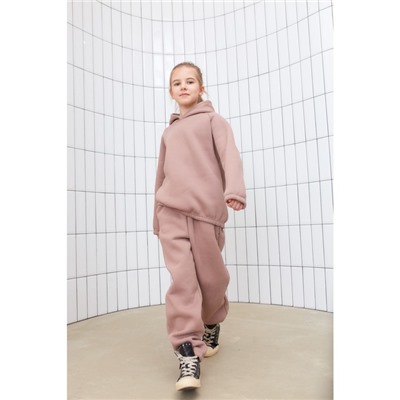 Худи для девочки MINAKU: Basic Line KIDS, тёмно-бежевое, рост 122 см