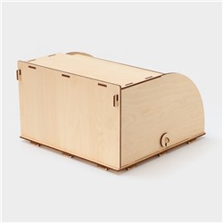 Хлебница деревянная, 26×26×15 см, бежевая