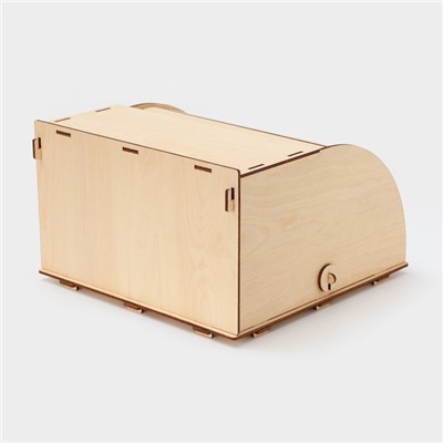 Хлебница деревянная, 26×26×15 см, бежевая