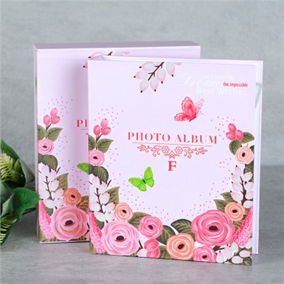 Фотоальбом 80 фото 10x15 Цветы / 9351 /уп 48/ 20 листов (Голубой)