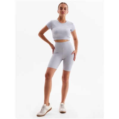 Костюм женский (топ, велосипедки) MINAKU, светло-серый, размер 48