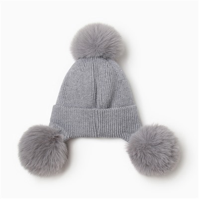 Шапка утепленная «Крошка Я», размер 48-50, серая