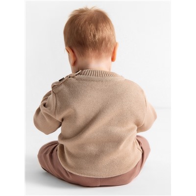 Джемпер вязаный новогодний «Крошка Я. Еловые веточки», рост 74-80 см, бежевый