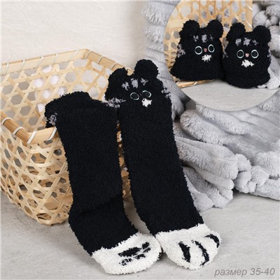 Носки женские флисовые р. 35-40 Лапки новогодний № 5 / MNZ-19/5 /721638