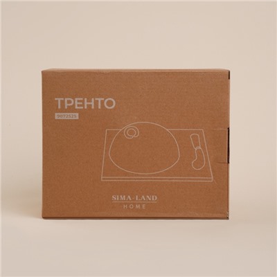 Маслёнка SL Home «Тренто», 22×17.5 см, на деревянной подставке, с ножом для масла, фарфор, белая