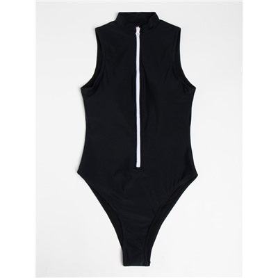 Купальник женский слитный на молнии MINAKU, размер 44, чёрный