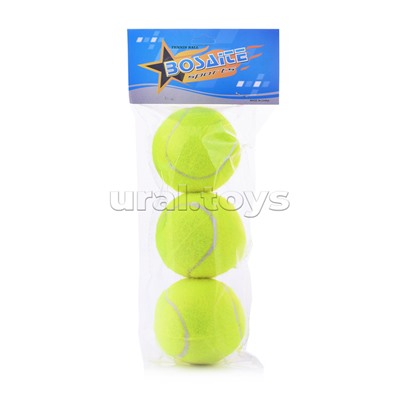 Набор мячей для большого тенниса (3 шт) в пакете с хедером