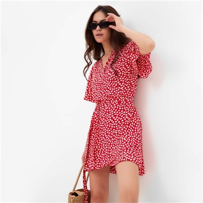 Платье мини женское MIST Flower, красное, размер 50