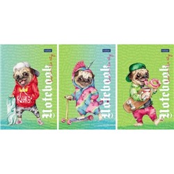 Блокнот А6  40л клетка на склейке "Мопс_LIFE" (077050) Хатбер