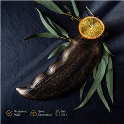 Блюдо для фруктов Доляна «Винтажный лист», 28×10 см, бронзовое
