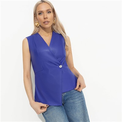 Жилет приталенного силуэта, Откровенно стильная (синий)