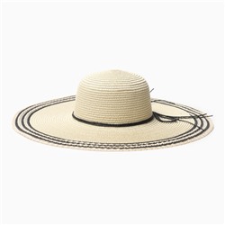 Шляпа женская MINAKU, молочная, чёрная, размер 58