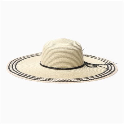 Шляпа женская MINAKU, молочная, чёрная, размер 58