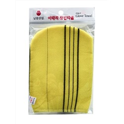 Bath Towel Мочалка-варежка для душа с пилинг-эффектом, уплотненная, жёлтый 28185