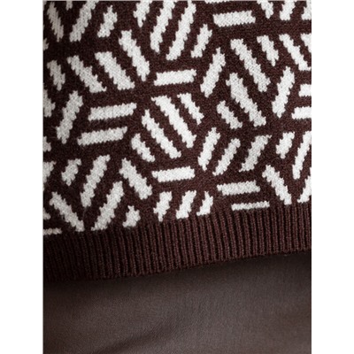 Свитер жаккардовой вязки с кашемиром