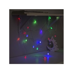 Гирлянда «Нить» 5 м с насадками «Шарики льда», IP20, прозрачная нить, 20 LED, свечение мульти (RG/RB), мигание, 220 В