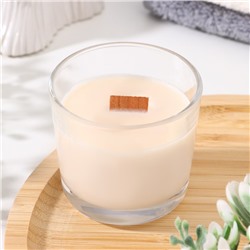 Свеча а в стакане с деревянным фитилем «Сладкий гранат», из соевого воска, 65 г