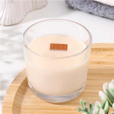 Свеча а в стакане с деревянным фитилем «Сладкий гранат», из соевого воска, 65 г