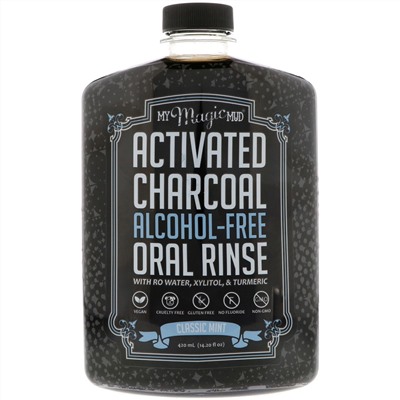 My Magic Mud, Activated Charcoal, Alcohol-Free Oral Rinse, Classic Mint, 14.20 fl oz (420 ml)