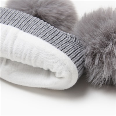 Шапка утепленная «Крошка Я», размер 48-50, серая