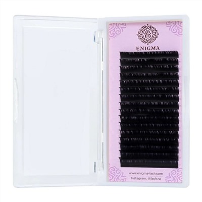 Enigma Ресницы на ленте микс 6 линий, 13-16 мм, D+, 0,10 мм, черный 12986