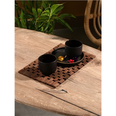 Коврик из тикового дерева, 30×20×0.7 см