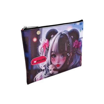 Папка для тетрадей А5, 205×270 мм, deVENTE I Love Anime, молния сверху, плоская, для девочки