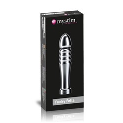 Ребристый фаллоимитатор для электростимуляции Funky Fella Rill Dildo - 13 см.