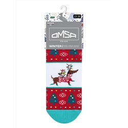 Omsa Носки OMSA kids   Calzino 21N63 плюш (Кот, Заяц, Собака)