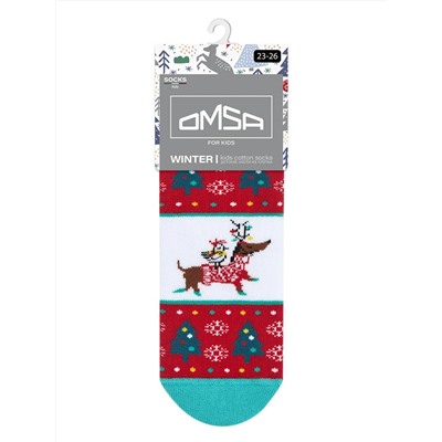 Omsa Носки OMSA kids   Calzino 21N63 плюш (Кот, Заяц, Собака)