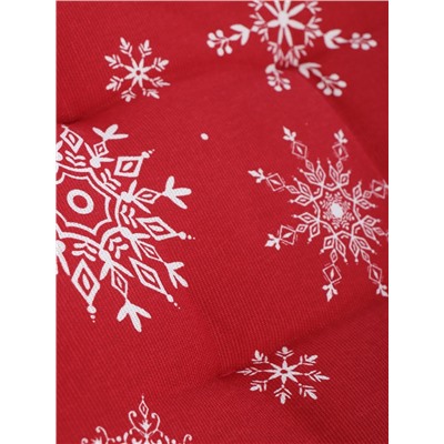 Подушка на стул новогодняя «Белые снежинки», 42×42×5 см, красная