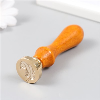 Печать для сургуча с деревянной ручкой «Пёрышко», 9×2.5×2.5 см