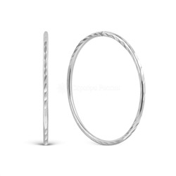 Серьги-конго из серебра с алмазной огранкой родированные, диаметр 3 см 925 пробы 2-184ар