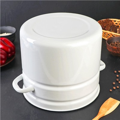 УЦЕНКА Кастрюля 10 л цил б/деколи (белая)