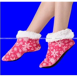 6 ПАР - Носки-САПОЖКИ женские с мехом Снежинки ВЫСОКИЕ