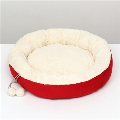 Лежанка «Снежок», 56×46×13 см, красный