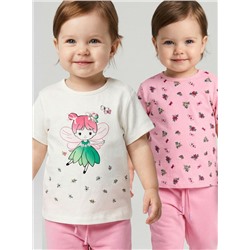Джемпер детский трикотажный для девочек (футболка), 2 шт в комплекте