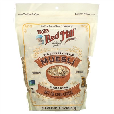 Bob's Red Mill, Мюсли, цельнозерновые, традиционные, 18 унций (510 г)