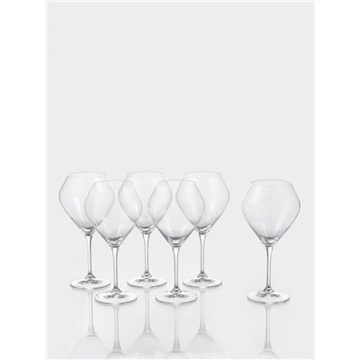 Бокалы для вина «Брависсимо», 620 мл, набор 6 шт., стекло, прозрачные