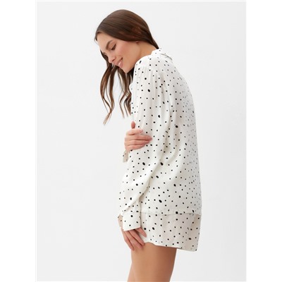 Пижама женская (рубашка, шорты) KAFTAN, размер 48-50, белая