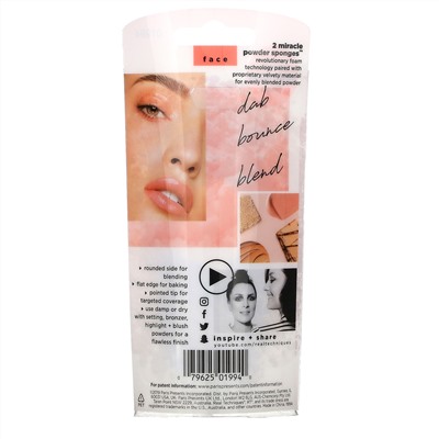 Real Techniques, Miracle Powder Sponges, 2 Pack