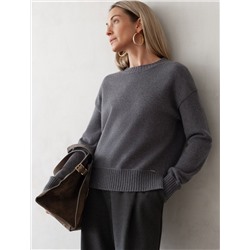 Базовый джемпер из мягкой пряжи с кашемиром с разрезами по бокам