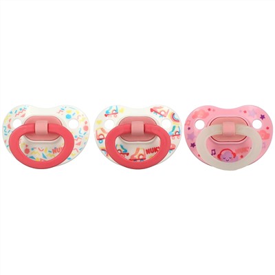 NUK, Orthodontic Pacifier Value Pack, 6-18 Months, Girl, 3 Pack