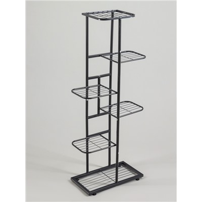 Подставка для цветов Greengo, 6 полок, 44×22×105 см, напольная, металл, тёмно-серая