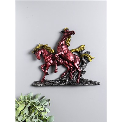 Панно настенное «Две лошади», декор, 22×19×4 см